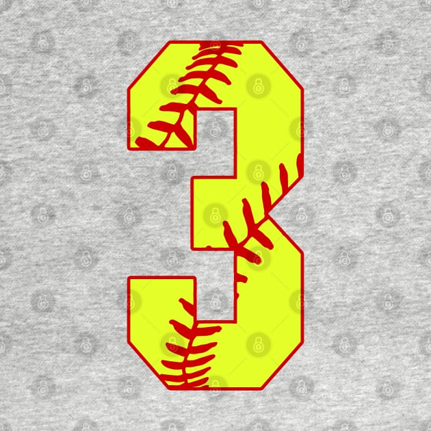 Fastpitch Softball Number 3 #3 Softball Shirt Jersey Uniform Favorite Player Biggest Fan by TeeCreations